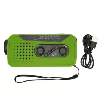 Радиоприемник с ручным приводом AM/FM/SOS, полнодиапазонный, USB, перезаряжаемый, наружный, светодиодный, работающий на солнечной энергии, аварийный радиоприемник