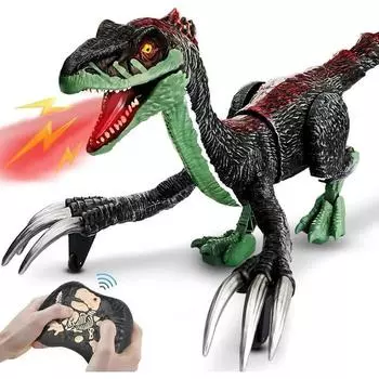 Радиоуправляемая игрушка-динозавр со светом и спреем, электронные игрушки-динозавры, детские игрушки для мальчиков 3, 4, 5, 6, 7 лет