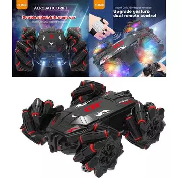 Радиоуправляемая каскадерская машинка с мигающими огнями, игрушечная модель автомобиля, игрушка для детей, бесплатная переворачивающаяся машина для дрифта, подарок на день рождения 2-A