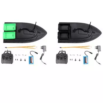 Радиоуправляемая лодка для приманки на расстоянии 500 м, электрическая рыболовная лодка с дистанционным управлением и контейнерами для приманки весом 1,5 кг Black