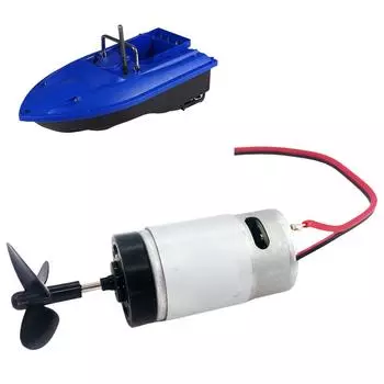 Радиоуправляемая лодка-траулер с большой мощностью 12 В 550, высокоскоростной двигатель с водонепроницаемой прокладкой, диаметр 38 мм, 3-лопастной винт с электроприводом left