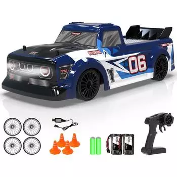 Радиоуправляемая машина 1:14 4WD дистанционно управляемых дрифт-машинок, высокоскоростной автомобиль, 15 миль в час, игрушечные грузовики с шинами для дрифта и гонок, 2 перезаряжаемые батареи