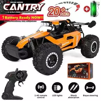 Радиоуправляемая машина 1:16 сплав 2WD со светодиодными фонарями 2.4G радиоуправляемые машинки 20 км/ч восхождение внедорожный грузовик игрушка для улицы для мальчиков