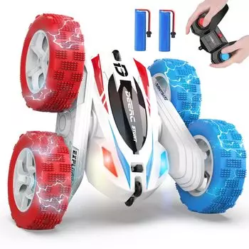 Радиоуправляемая машина DEERC для трюков с дистанционным управлением, для помещений, с поворотом на 360 градусов, поставляется с 2 пробегами на 40 беспроводных дней для начальной школы и средней школы