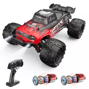 Радиоуправляемая машина DEERC с двумя двигателями, 4WD, высокоскоростная, масштабная, электрическая, RC-машина, совместимая с вездеходами, гоночный подарок для детей и взрослых