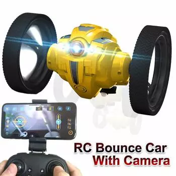 Радиоуправляемая машинка с камерой 2,0 мп Jumping Sumo WIFI Bounce Car PEG SJ88 4CH 2,4 ГГц Игрушка с гибкими колесами Дистанционное управление жёлтый
