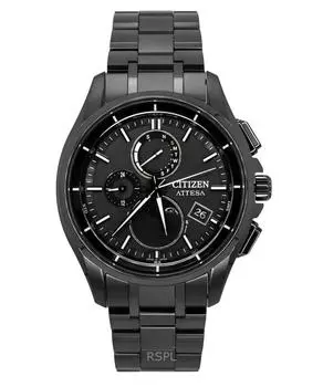 Радиоуправляемые мужские часы Citizen Attesa Super Titanium с черным циферблатом Eco-Drive BY1006-62E 100M чёрный