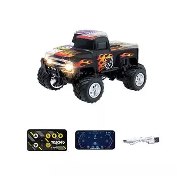 Радиоуправляемый грузовик, Радиоуправляемый полугрузовик с прицепом, Радиоуправляемый грузовик 1/64 масштаб сплава, 2025 Новый Радиоуправляемый грузовик, 2.4 ГГц пульт дистанционного управления, Для детей Подарки One Size чёрный