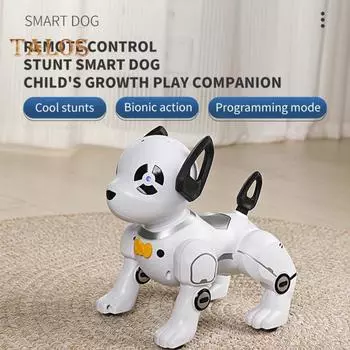 Радиоуправляемый робот-собака, программирование, умный интерактивный 2,4 ГГц, радиоуправляемый робот-щенок, обучающая электрическая игрушка-собака-трюк для малышей, мальчиков и девочек, подарок A