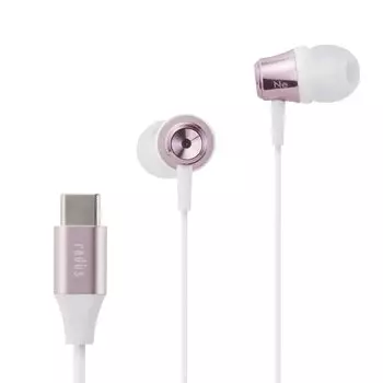 Radius connection USB remote earphones with microphone HP-NEL11C Type-C earphones Type-C connection, control, in-ear USB-C HP-NEL11CP (pink)