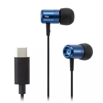 Radius radius Connection Earphones Inner Ear Earphones Type C Remote Control with Microphone HP-NEL21C USB-C USB-C Type-C Hands-free HP-NEL21CB (Blue)