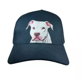 Радость для любителей собак унисекс: Премиальная синяя шапка с дизайном питбуля Canine Comfort Cap: Синее издание Adjustable синий
