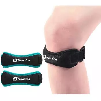 (радость выбирать)Сухожильный бандаж надколенника, спортивный поддерживающий ремень для колена, пояс для облегчения боли, 1 пара One size светло-синий