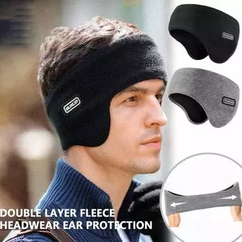 (радость выбирать)Уличные зимние грелки для ушей, спортивная повязка на голову для мужчин/женщин/детей, велосипедные лыжи, тренировки, йога, бег, езда, теплые наушники, повязка на голову One Size чёрный