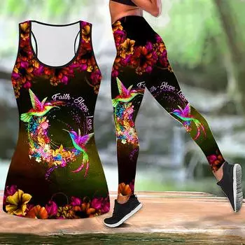 Радостный принт с птицами, йога-костюм для женщин, модные леггинсы для тренировок, фитнес-спорт, повседневные штаны для йоги XS синий