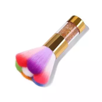 Радуга для дизайна ногтей, кисть для пыли, мягкая блестящая ручка для удаления пудры, акриловые стразы, ручка, щетки для ногтей, щетка для удаления очистителя