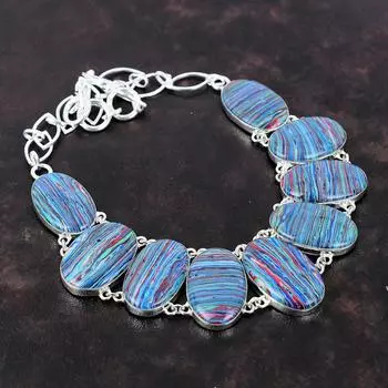 Радуга Ожерелье из кальцинированного кремния Ювелирные изделия из драгоценных камней Ожерелье из стерлингового серебра 925 пробы Регулируемая цепочка ручной работы Ожерелье Новейший дизайн ювелирных изделий для подарков