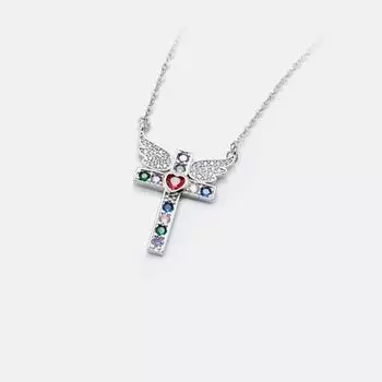 Радуга Паве ювелирные изделия стрекоза кулон красочный циркон ожерелье для женщин
