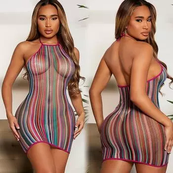 Радуга Сексуальное Женское Белье Нижнее Белье Сорочки Без Бретелек Комбинезон Продукт Эротическое Платье Одежда Порно Секс Женщины Косплей Платье Ночная Рубашка XXS