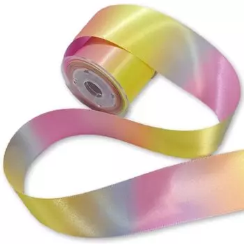 Радужная атласная лента moonfarm Ширина x Упаковка для рукоделия Rainbow примерно. 3,8 см 5-45 м Двусторонний (10м)