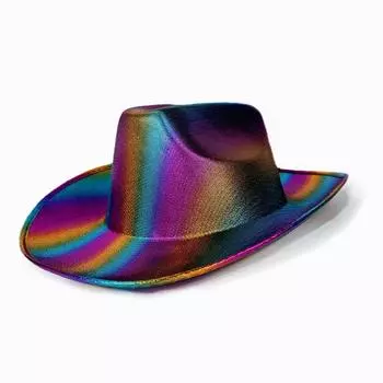 Радужная Цветная Ковбойская Шляпа Аксессуар для Вечеринки на Хэллоуин и Празднование Событий Rainbow Gold Hat