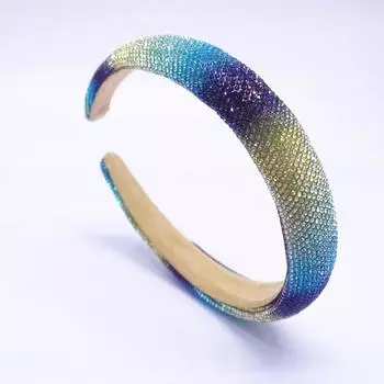 Радужная цветная стразовая губчатая мягкая повязка на голову, ободок, взрослые аксессуары для волос, украшения для волос