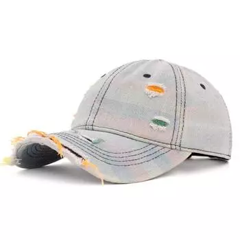 Радужная джинсовая бейсболка с дырками для мужчин и женщин, весенне-осенняя шляпа от солнца