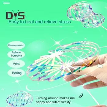 Радужная игрушка-спиннер Радужная вертушка палочка Волшебная радужная лента-спиннер для вечеринки с пузырьками для развлечений в помещении и на открытом воздухе разноцветный