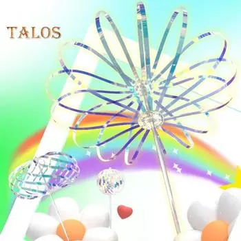 Радужная игрушка-спиннер Радужная вертушка палочка Волшебная радужная лента-спиннер для вечеринки с пузырьками для развлечений в помещении и на открытом воздухе разноцветный