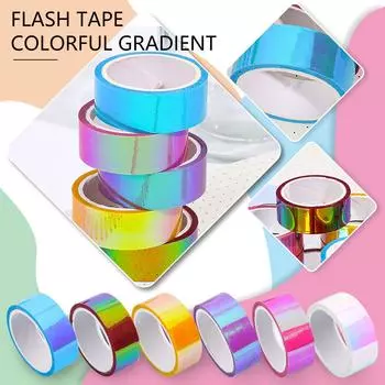 Радужная лента, канцелярские принадлежности, ручная цветная декоративная водонепроницаемая лента One Size синий