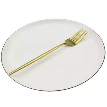 Радужная обеденная вилка из нержавеющей стали, посуда, вилка для торта, вилка для фруктового салата, черный десертный набор вилок, столовые приборы, Прямая доставка золотой
