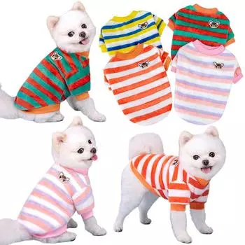 Радужная одежда для собак Теплый жилет для домашних животных Рубашка из флиса для домашних животных Одежда для собак Одежда для домашних животных Футболка для кошек Одежда Пальто S розовый