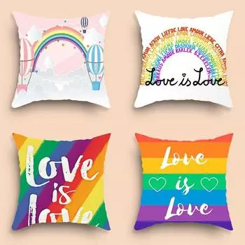 Радужная пара, милая наволочка с любовью, домашняя одежда, наволочка из полиэстера, чехол для диванной подушки, украшение для вечеринки, домашний декор, наволочка 40x40cm