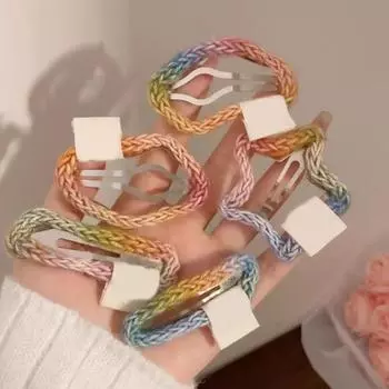 Радужная шпилька для волос плетеный цветок сердце звезда облако форма декор аксессуары для волос легкий