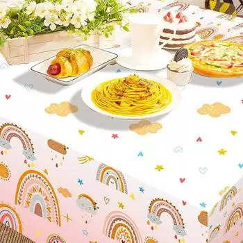 Радужная скатерть, водонепроницаемая, маслостойкая, прочная скатерть, яркая цветная скатерть для домашней вечеринки коричневый