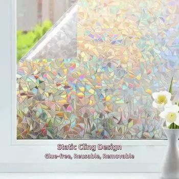 Радужная статическая самоклеящаяся пленка для окон, съемная светоотражающая цветная наклейка для покрытия стекла, неадгезивная электростатическая адсорбция 30cmx100cm