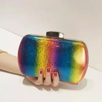 Радужная сумка для женщин, роскошная летняя вечерняя сумка, дизайнерская сумка через плечо с клатчем, тренд 2024, уникальный кошелек высокого качества Rainbow