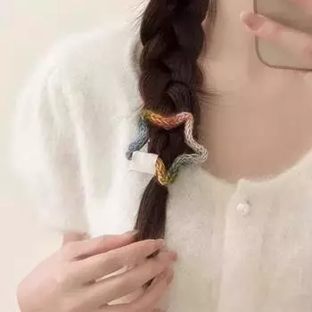 Радужная заколка для волос, плетеный цветок, сердце, звезда, облако, декоративная форма, аксессуары для волос, легкая заколка для волос для девочек