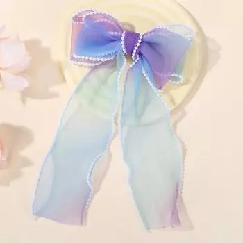 Радужная заколка для волос с шифоновым бантом, заколки для девочек, милые цветные банты, цветы, детские заколки для волос, модные аксессуары для волос