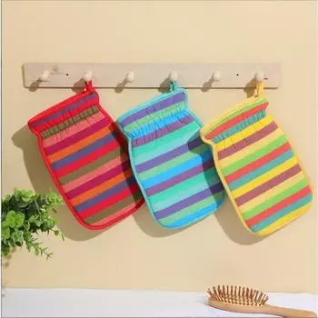 Радужное банное полотенце в двойную толстую полоску, новое шлифованное банное полотенце 23*15CM красный