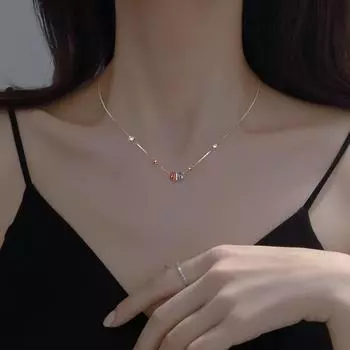 Радужное ожерелье с бисером, легкая роскошная нишевая дизайнерская цепочка на ключицу, простая универсальная маленькая свежая цепочка на шею