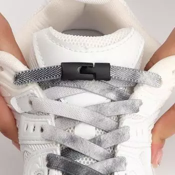 Радужные эластичные кроссовки на шнурках с крестообразной пряжкой, шнурки без завязок для взрослых и детей, резиновые шнурки для бега шириной 8 мм на плоской подошве, аксессуары для обуви чёрный