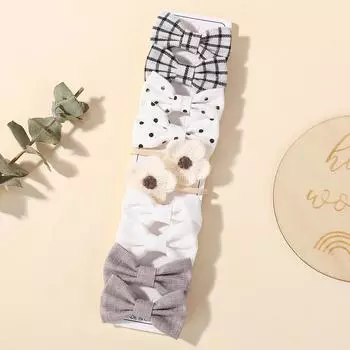 РАДУЖНЫЕ БАНТЫ 10 шт. Милые Свежие Бантики Резинки для Волос Головная Веревка для Маленьких Девочек Двойные Резинки для Хвоста Скранчи Без Картона