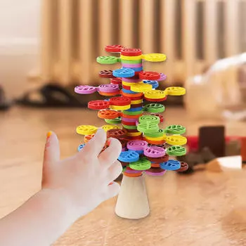 Радужные деревья, штабелирование блоков, сортировка по цвету, развивающая игрушка, дошкольное обучение, интерактивное равновесие