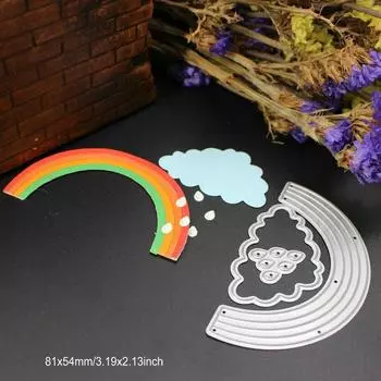 Радужные дождевые облака, вырубные штампы, металлический трафарет, сделай сам, скрапбукинг, альбом, тиснение бумажной карты, ремесло, высечка, погода