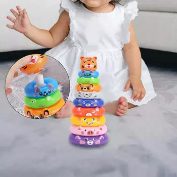 Радужные кольца-укладчики, развивающие интеллект, детские укладочные игрушки, строительные блоки для