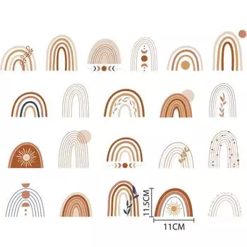 Радужные настенные наклейки для детских комнат в стиле скандинавской богемы one size