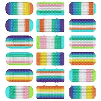 Радужные поп-пушные пузырьковые игрушки-антистресс, простые антистрессовые игрушки с ямочками, игрушки для снятия стресса для взрослых и детей 05