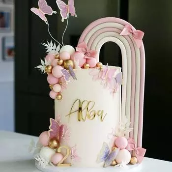 Радужные украшения для торта Свадьба Baby Shower Девочки Мальчики День рождения Товары для вечеринок в стиле бохо Вечеринка с единорогом Красочный радужный декор для торта