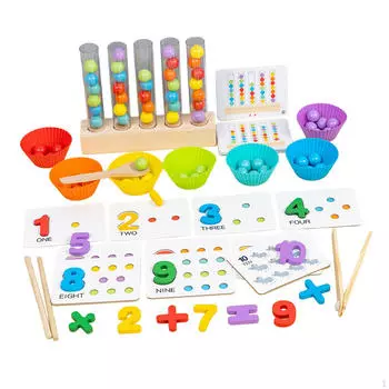 Радужные зажимы, бусины, игрушки для мелкой моторики, математические счетные игрушки для девочек 3–6 лет, 5 тюбиков